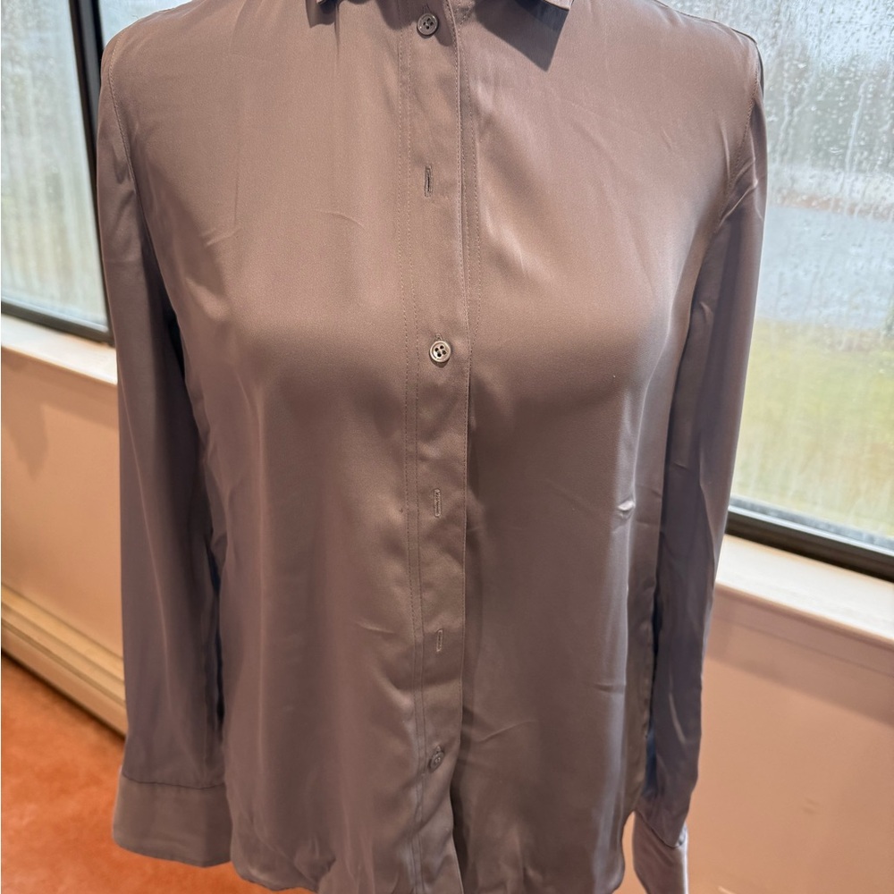 Vince Women Grey Dress Shirt Size Small - Picture 3 of 4